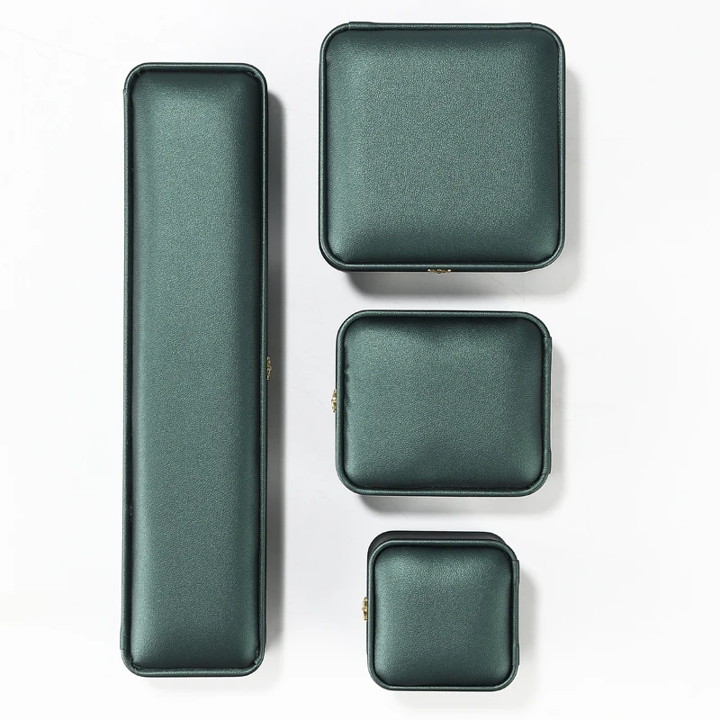 DIGU Custom Wholesale Luxury Women Engagement Button Bangle Cajas Pendant Multiple Color Ring Pu Leather Packaging Jewellery Box