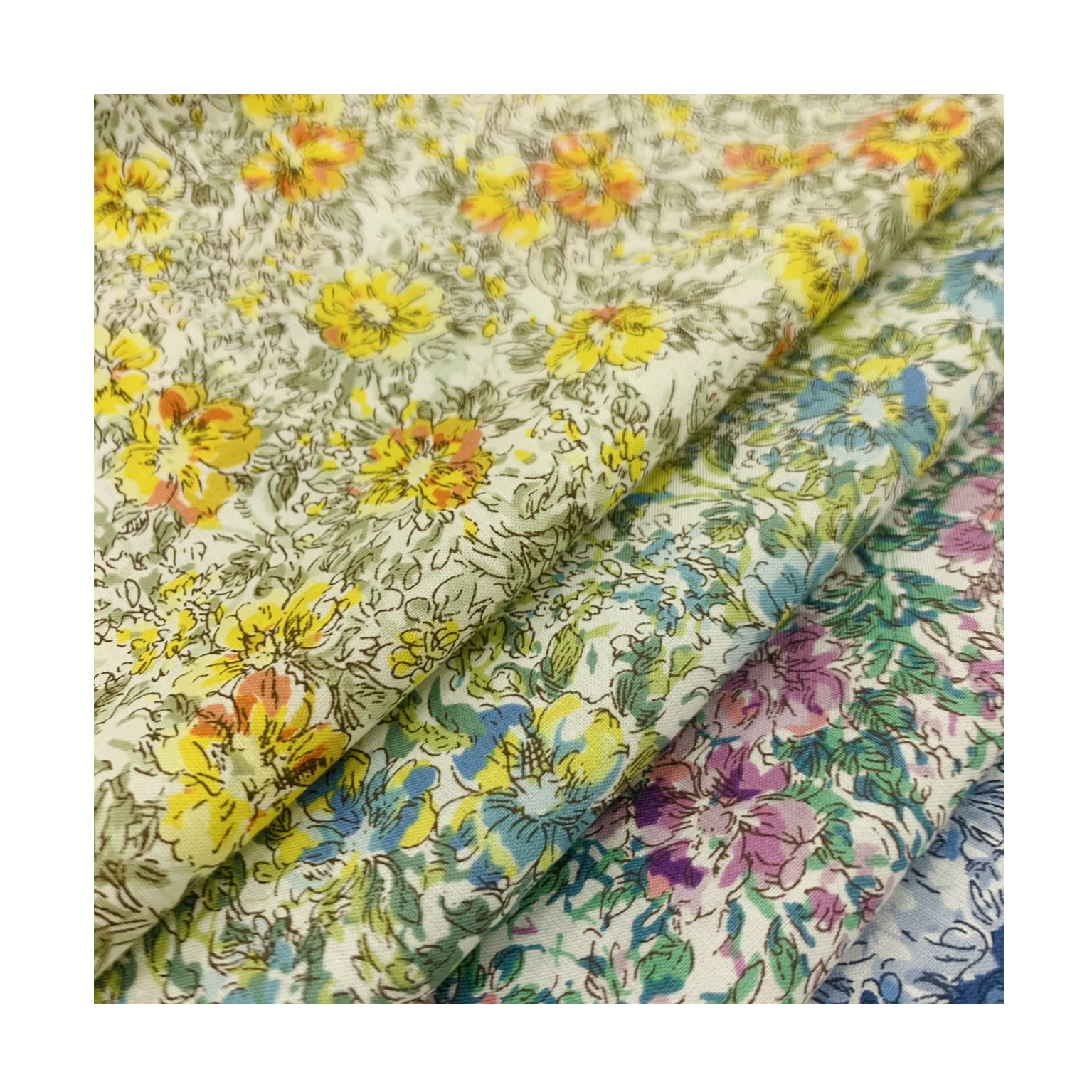 KCP603SS silky touch soft plain lawn printed 100% cotton floral fabric