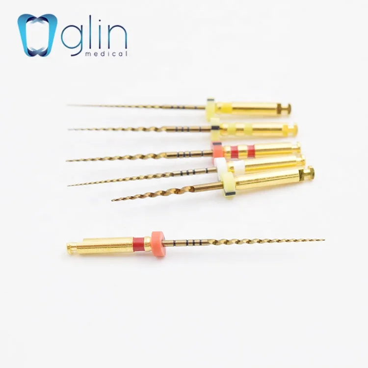 Glin G-Endo Gold Rotary Files Niti Heat Activated Dental Files Assorted 21mm 04 Taper 06 Taper