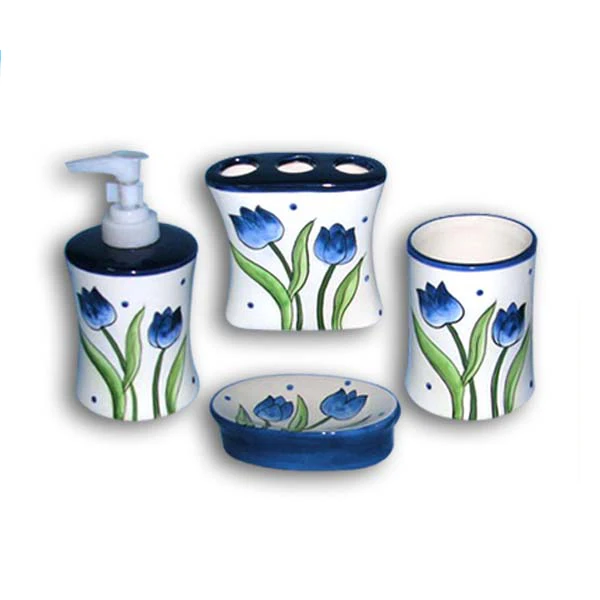 Набор красочных аксессуаров для ванной ручной росписи, оптовая продажа сувенирных подарков, украшение для дома