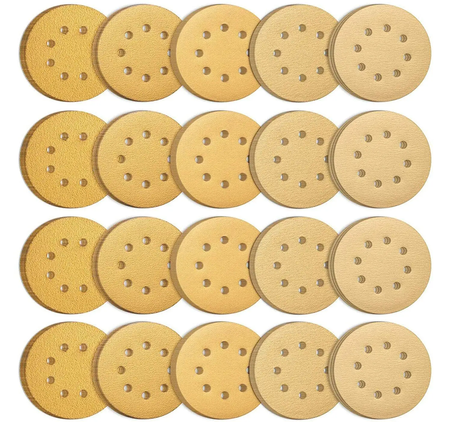 1800pcs-carton 5In 60-220 Grit Hook Loop Sanding Discs 8H Orbital Sander Paper Sandpaper Abrasive Tools for Smooth Finish