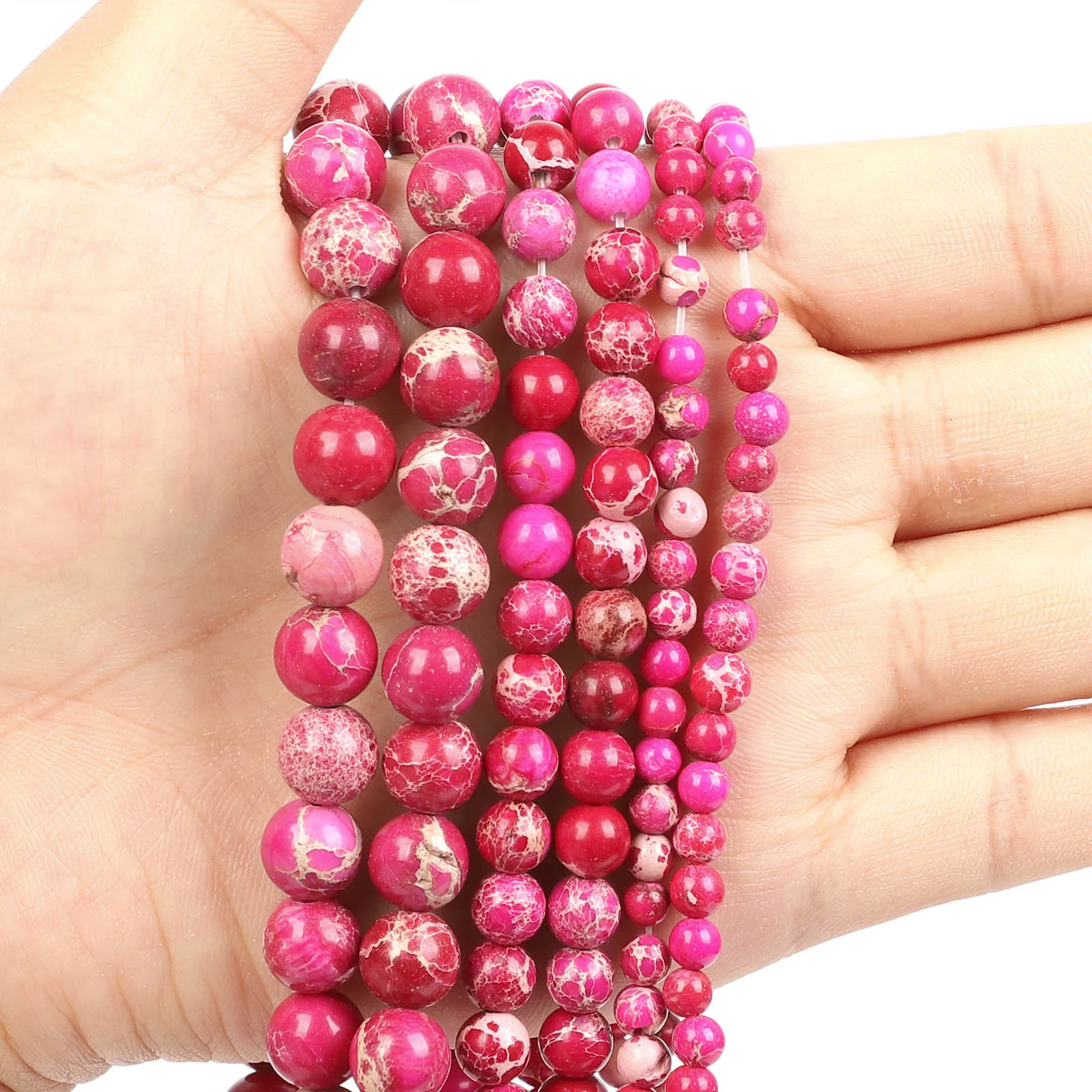 Colorful  Imperial Jasper Stone Beads Natural Stone Beads Round Loose Beads For Jewelry Making DIY Bracelets Handmade