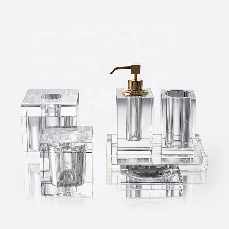 Современное украшение на заказ для дома, кухни, ресторана, бара, столовой, туалета, поднос К9 в форме кубовидного кристалла, набор для ванной комнаты