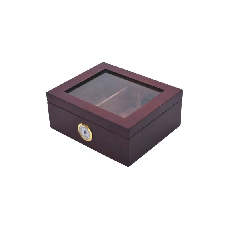 Элегантный кедр древесины выстроились хранения хьюмидор коробка с стеклянной верхней