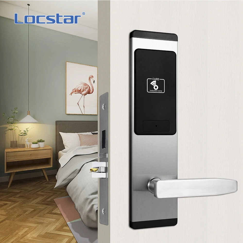 Locstar Security Waterproof Low voltage alarm Locks Key Card Rfid Locking SAAS System Hotel Door Lock