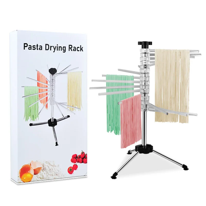 collapsible indistrual stainless steel homemade spaghetti pasta noodle drying rack stainless steel