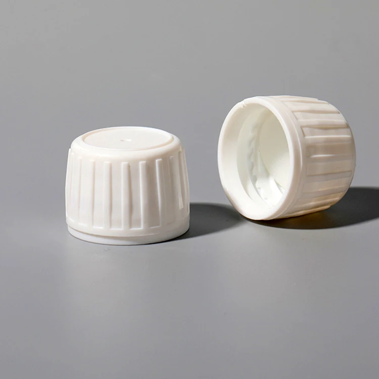Leak Proof 28mm White Ribbed Closure Pilfer Proof Lids Tamper Evident Cap Polycone insert For Alpha Glass Bottles