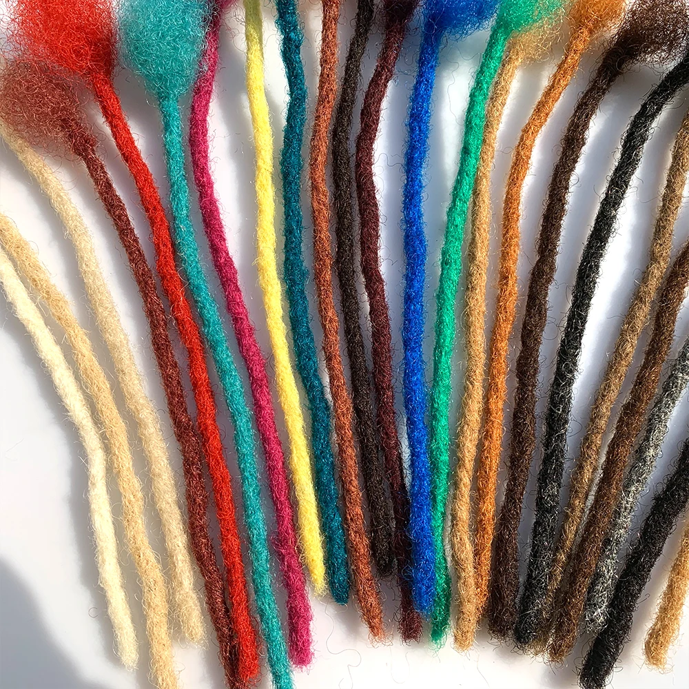 Human Hair Dreadlocks Extensions Full Handmade 0.6 Cm/0.8cm Thickness 100% Real Hair Locs Extensions for Kids