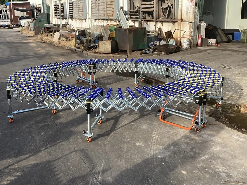 Truck loading unloading gravity plastic skate wheel nylon roller conveyor