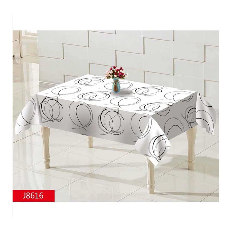 Factory supply waterproof home decor cloth table cloth printed pvc table cloth