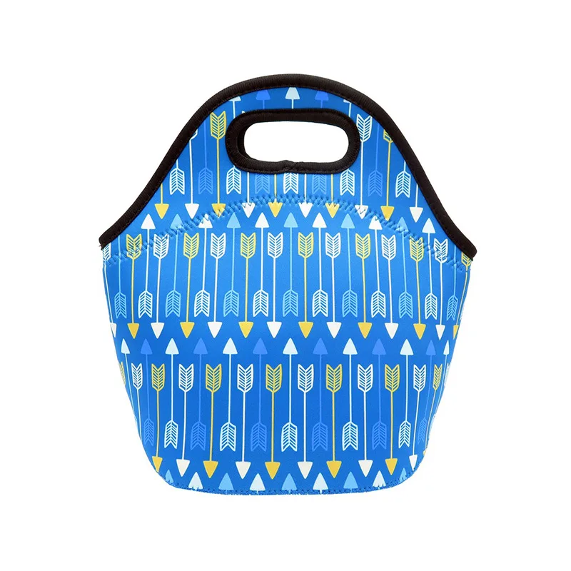 Wholesale custom logo students kids waterproof promotion neoprene lunch cooler bags white sublimation blanks lunch tote bags