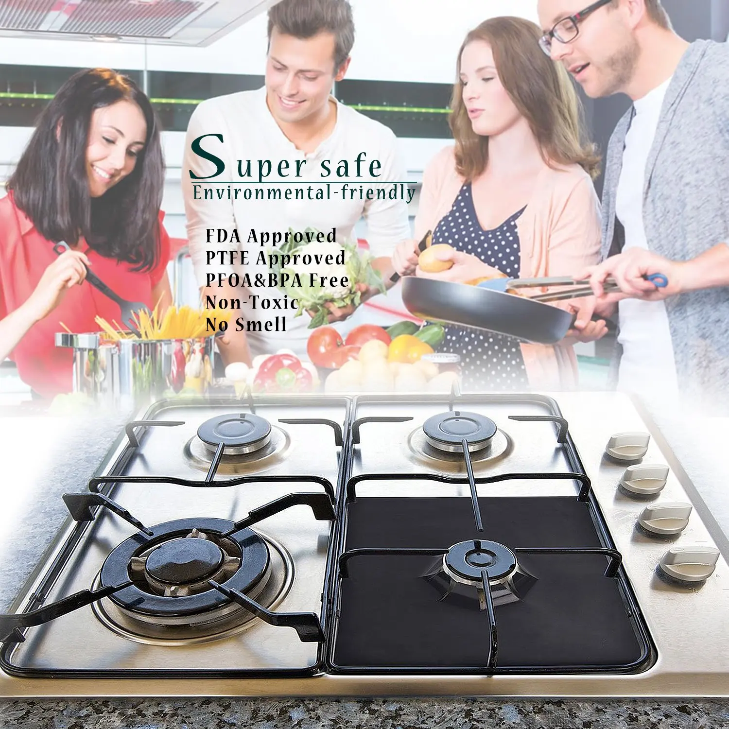 LFGB Approval Reusable Oil-proof Gas Range Non Stick Stove Protector