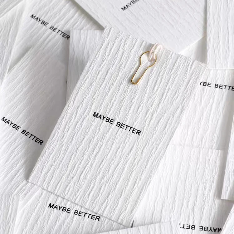 High-end custom garment swing tag plastic bag and cardboard hang tags for clothing own logo