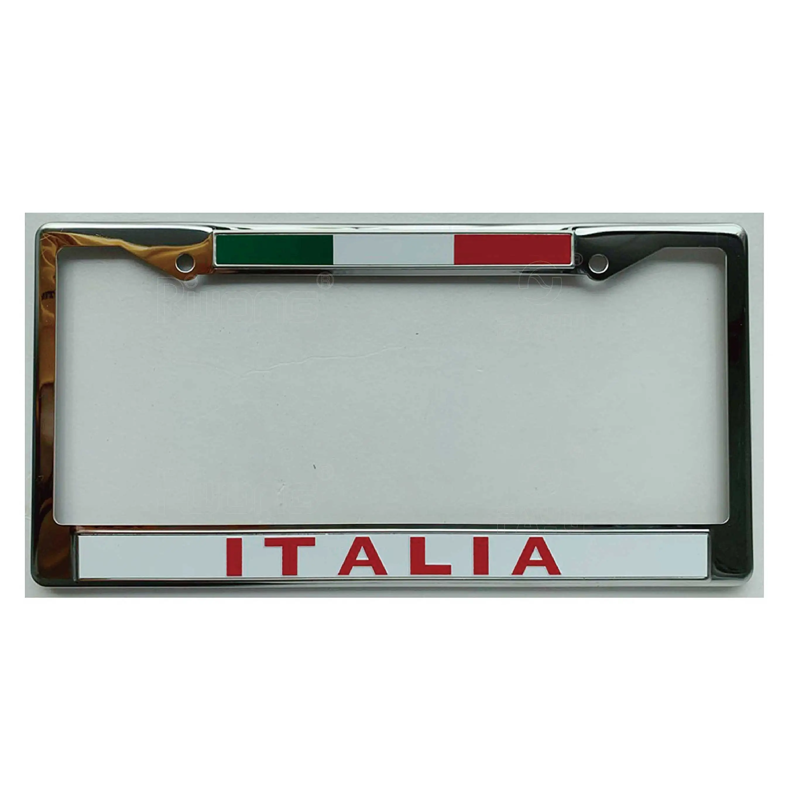 Color filled number frame with shiny high polish finish