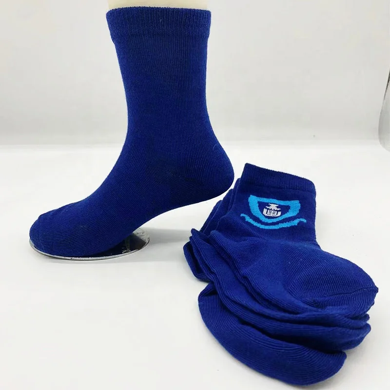 Factory Manufacturer Polyester Cotton Children Crew Socks Breathable Custom Logo Primary School Socks 1-12 Years