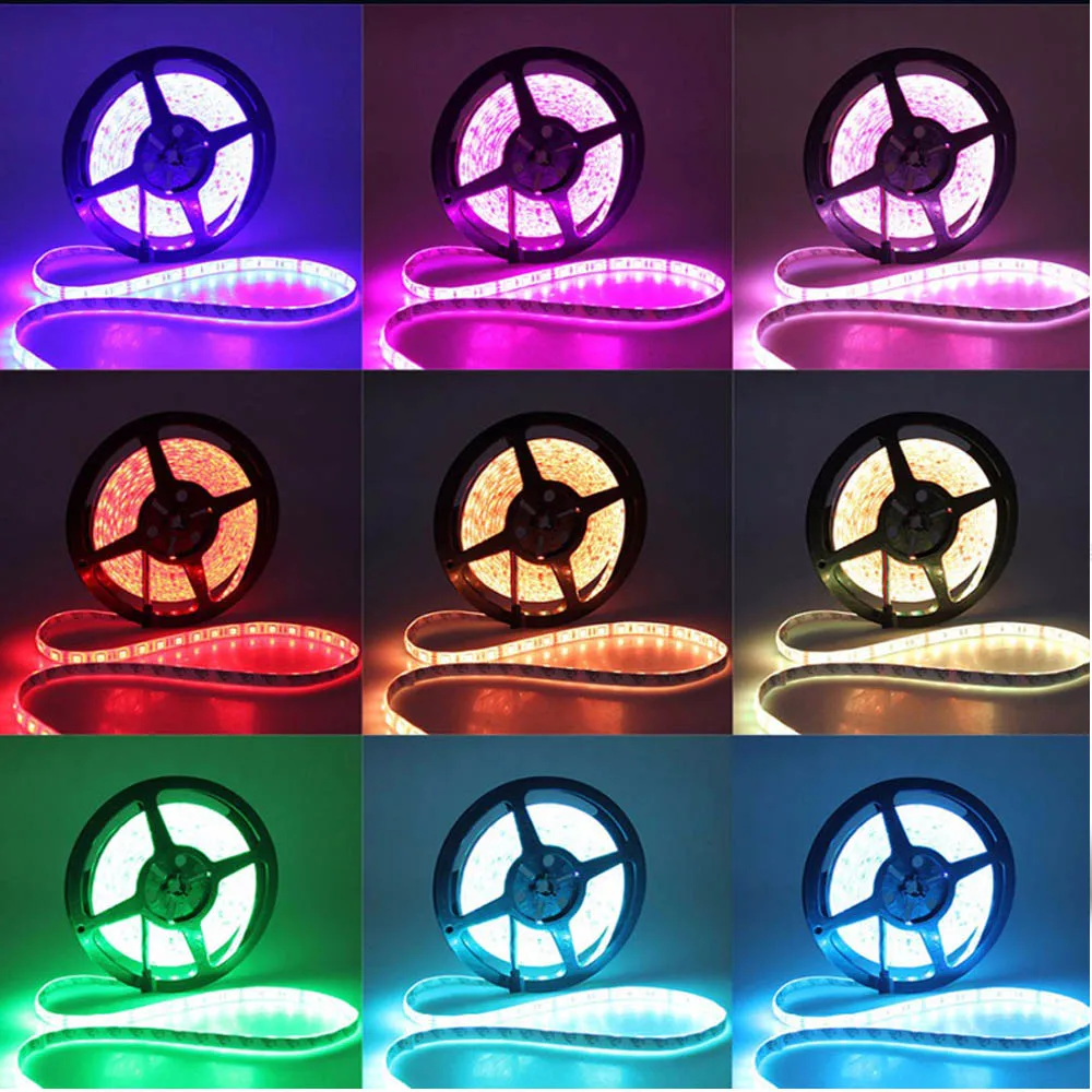  Светодиодный смарт-контроллер голоса SMD5050 RGB музыкальная полоса с контроллером и адаптером на 24 кнопки 12 В постоянного тока Wi-Fi белый