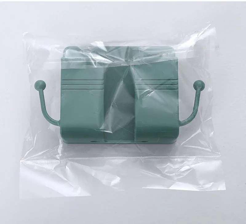 Wall Mounted Mobile Phone Holder with Self Adhesive for Bathroom Bedroom Kitchen Charger Stand Remote Control Storage Box