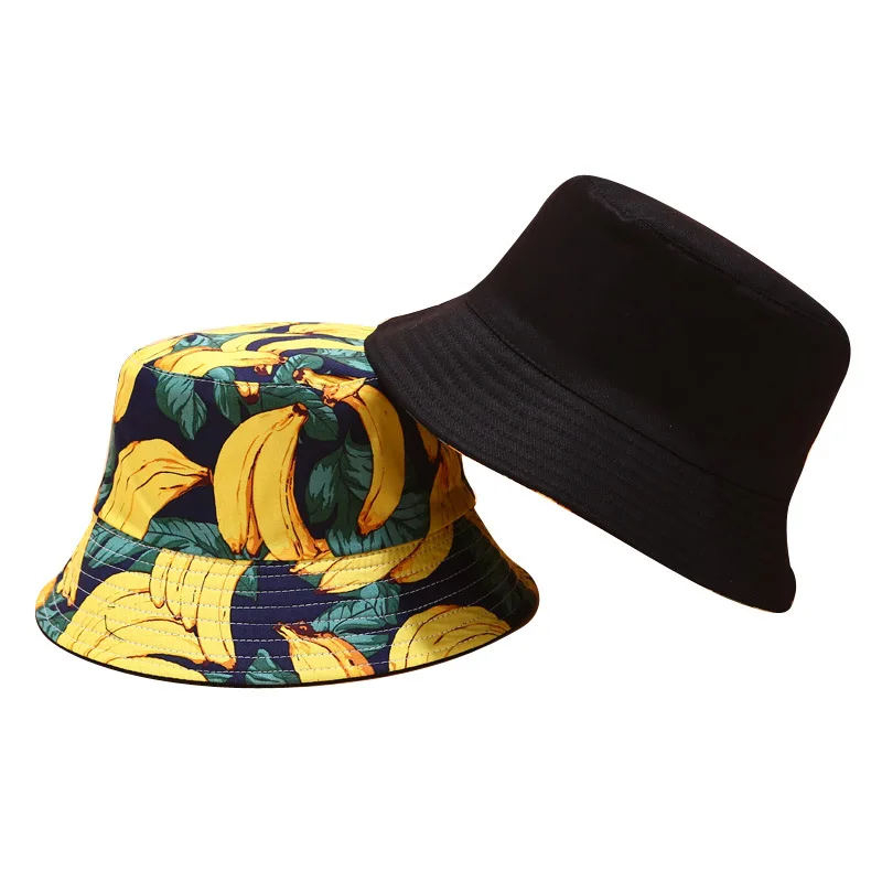 WoZhen Summer Sunscreen Bucket Hats Fruit Pineapple All Over Print Caps