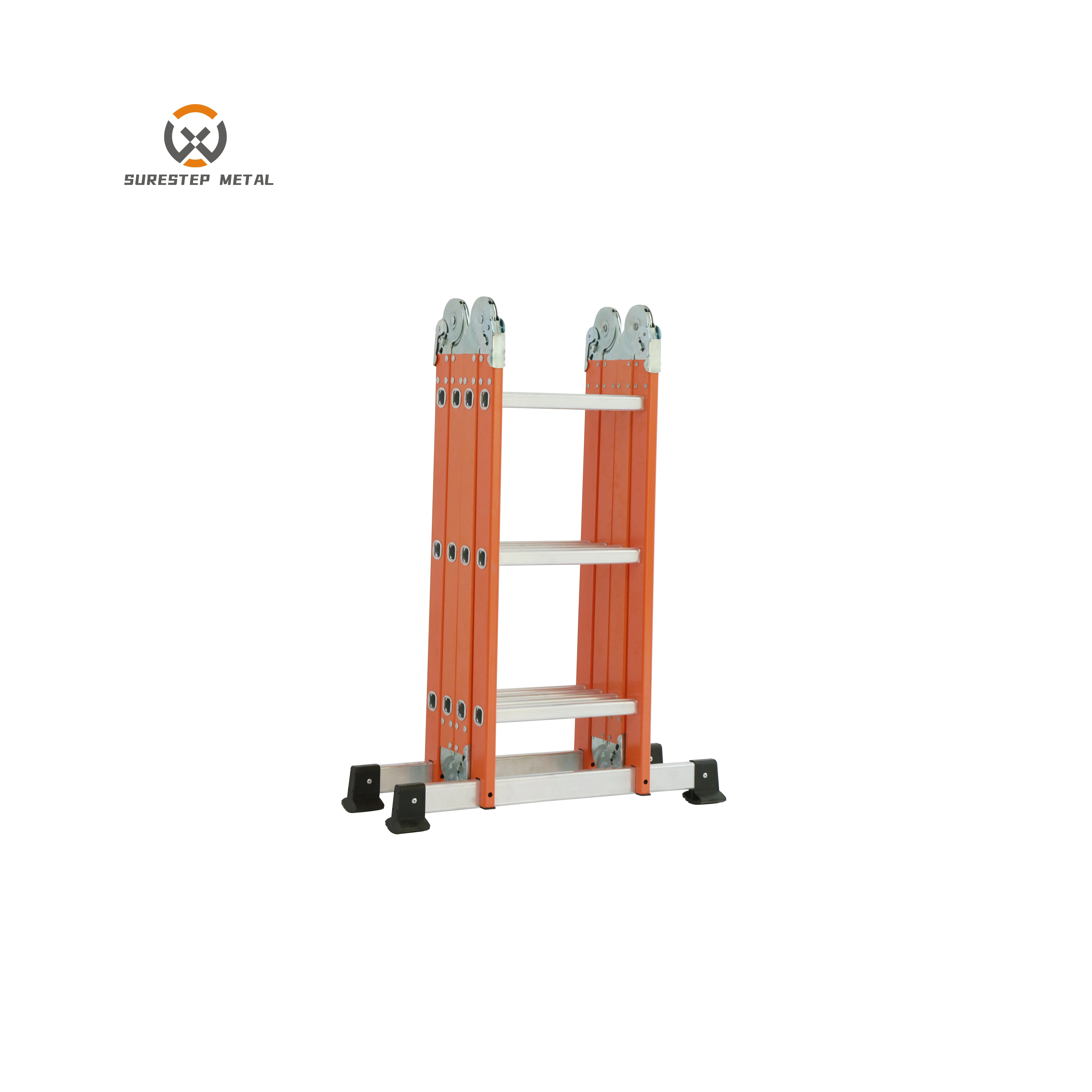 Multipurpose Folding Aluminum Ladder Small Hinge 4*3 4*4 Portability Fold Step Ladder With En131