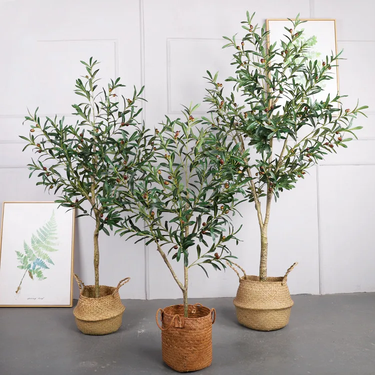 Fake Olive Tree Potted Plant Indoor Large Floor Standing Simulation Tree Bonsai Artificial Olive Tree Ornament