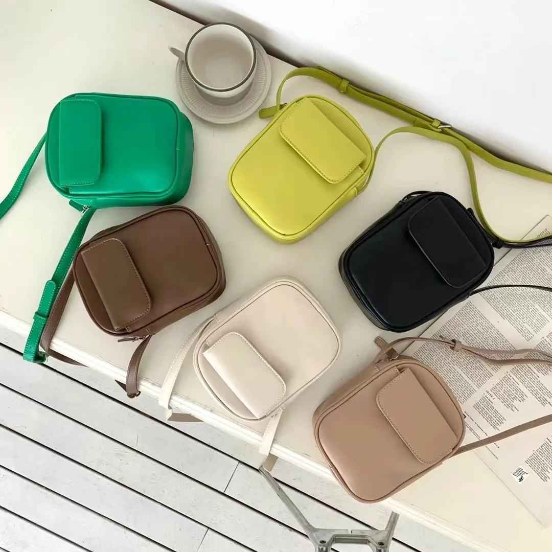 new Korean version vertical soft pu leather mobile phone bag fashion simple mini diagonal small bag shoulder bag