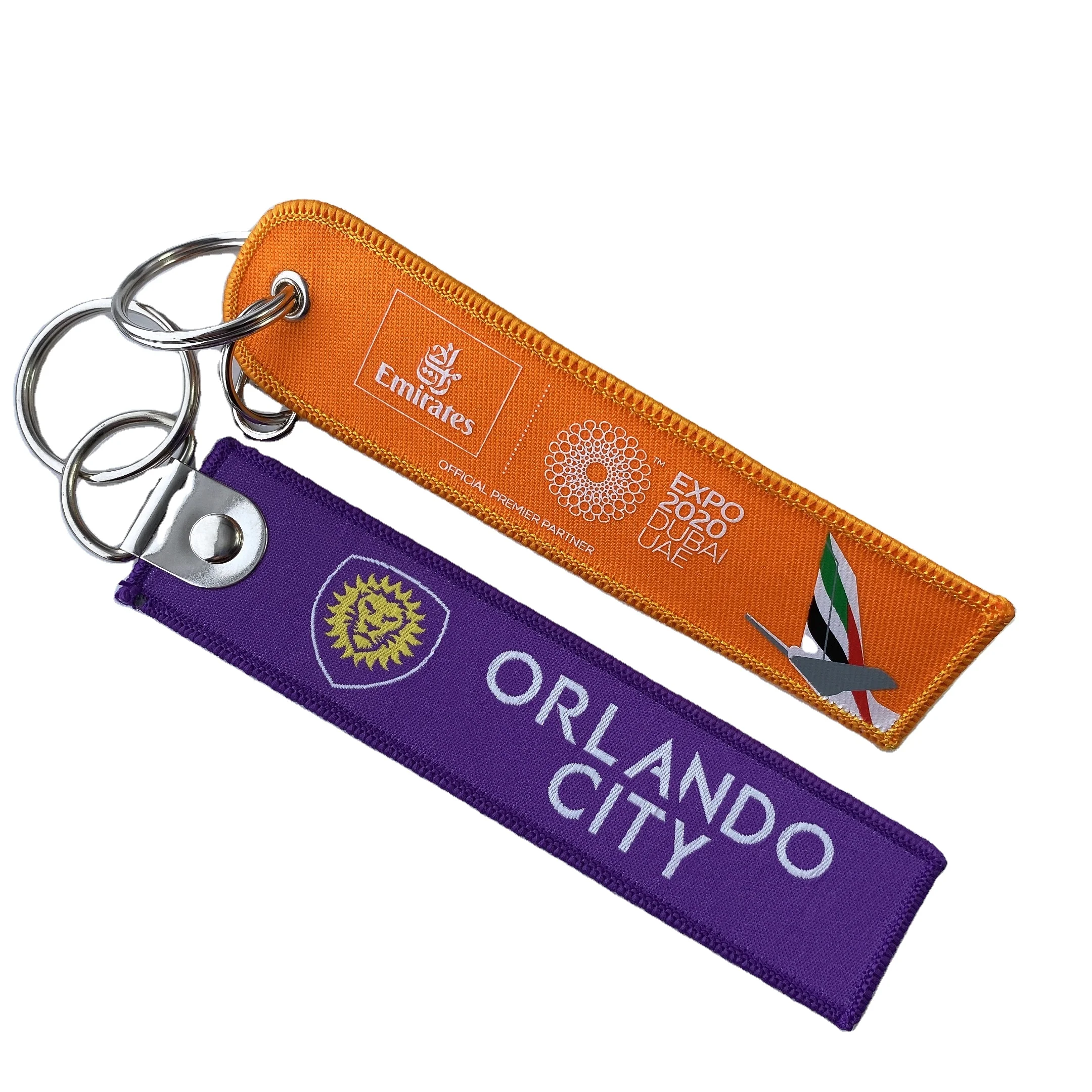 Оптовая продажа, дешевый индивидуальный брелок для ключей из ткани на заказ с вышивкой