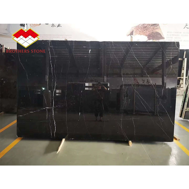 2022 Prefab houses black marble tile Nero Marquina marble Black marble