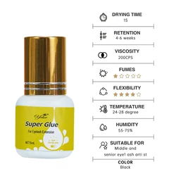 Yelix 0.1-3s Free Adhesive Sensitive Clear Pink Extension Glue Lash South Korea Strong Waterproof Eyelash Glue
