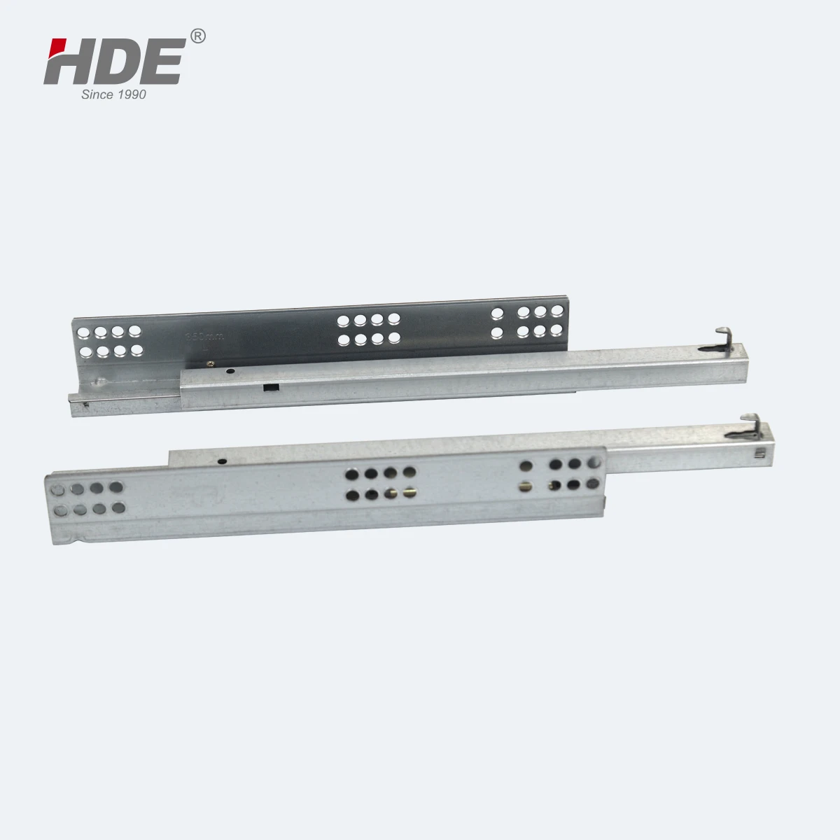 Furniture Cabinet 2 Fold Partial Extension Under Mount Drawer Slides Soft Closing Hidden Buffer Slide Rail