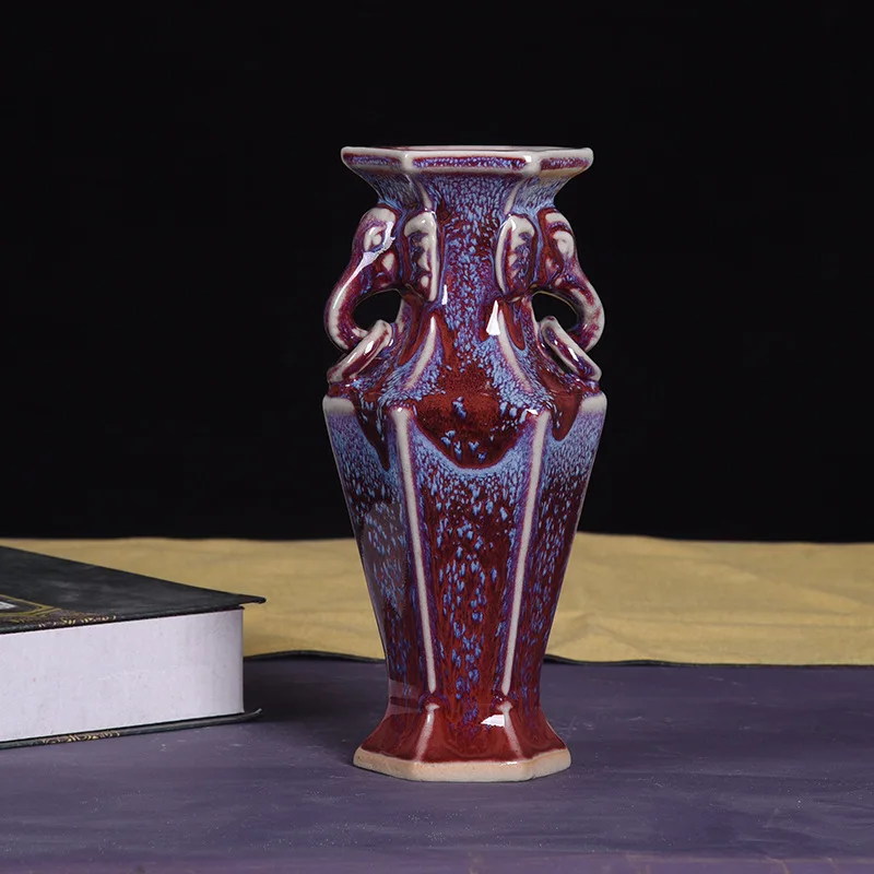 Home Decor Chinese Style Ceramic Flower Vase Wholesale Antique Pottery Blue And White Porcelain Small Vase