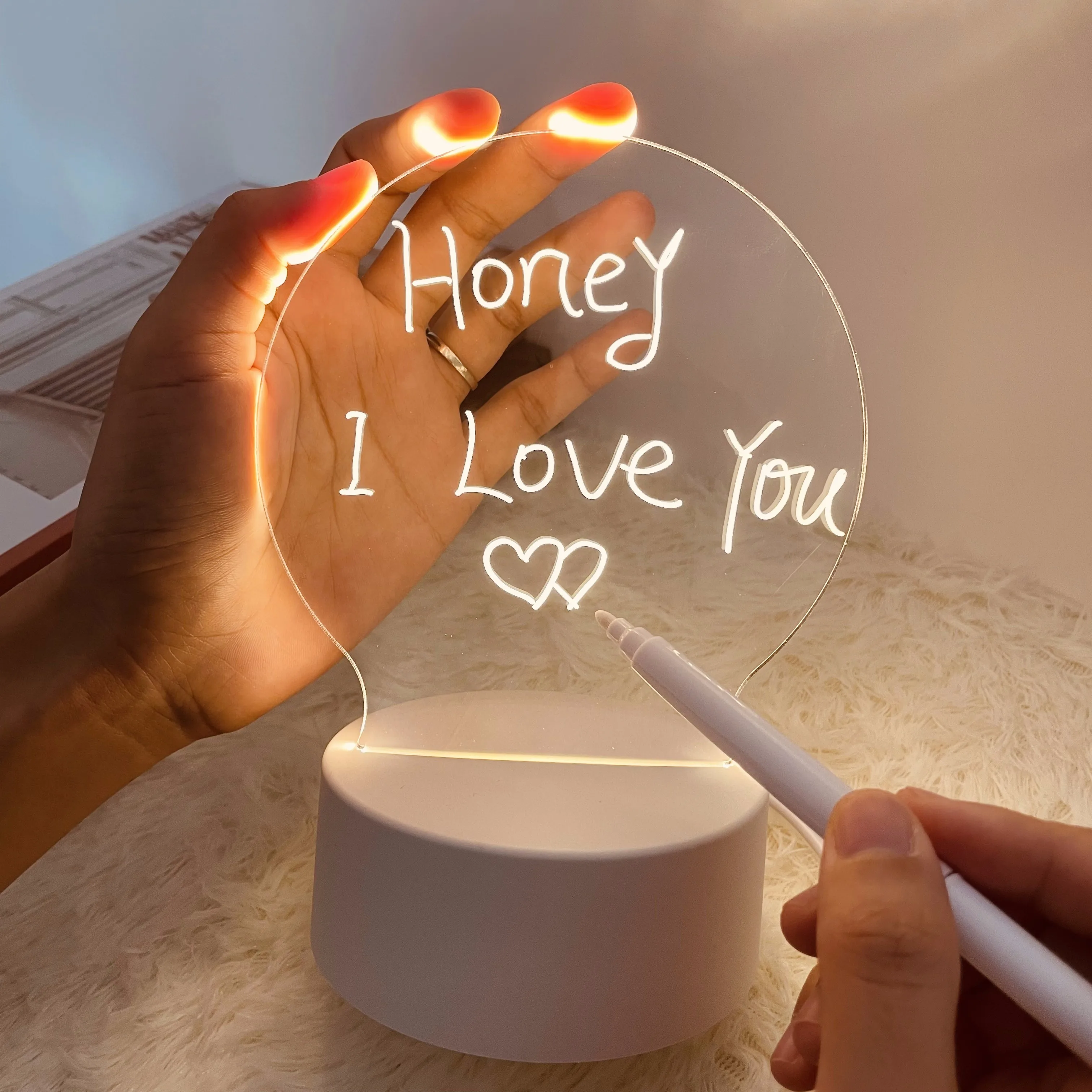New product ideas 2024 DIY custom notepad Erasable luminous led message digital calendar innovation whiteboard calendar planner