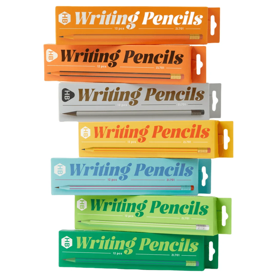 Classic standard HB Pencils hot salle High quality stationery pencil Set 12 Pcs school Student pencils with eraser