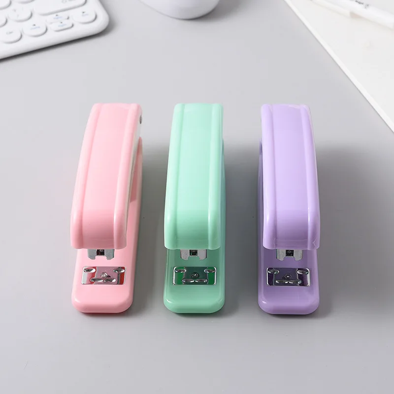 Macarone color fashion plastic and metal stapler for office convenient to use