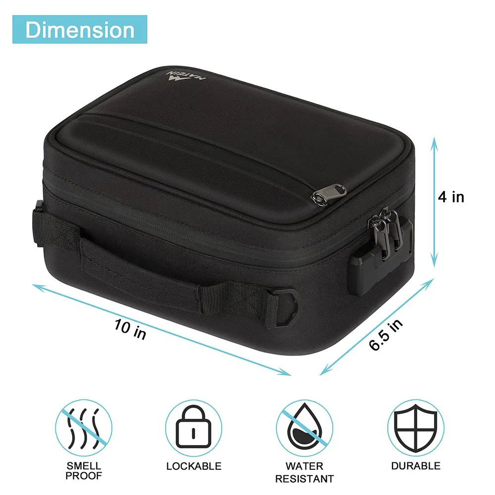 Custom Logo Odor Proof Bag Travel Storage Case Smell Proof Storage Bag with Combination Lock
