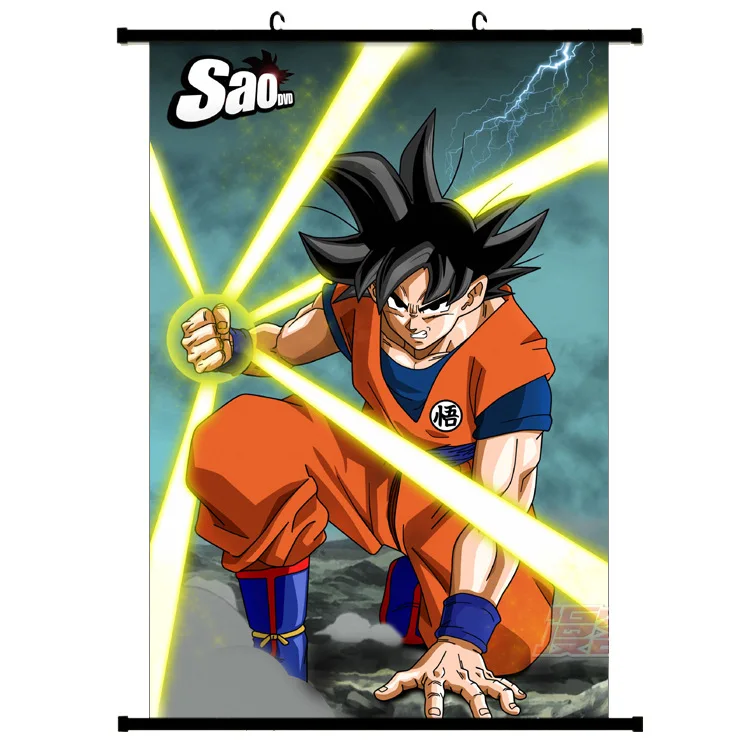 Home Decoration Japanese Anime Wall Classic Art Dragon Balls Goku Print Poster Plastic Scrolls Hanging Picture