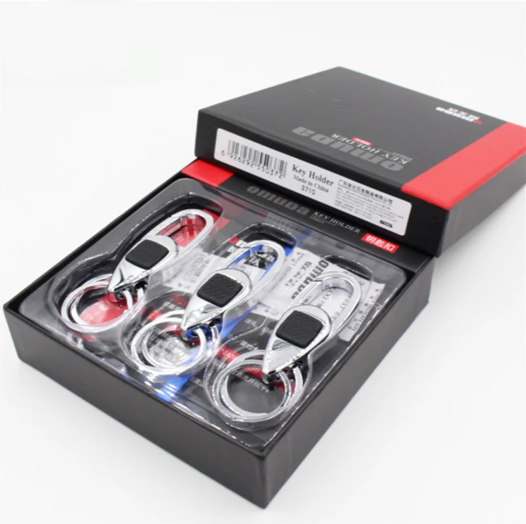 Simple Design Silver Metal Alloy Keychain Custom Logo Car Keychain