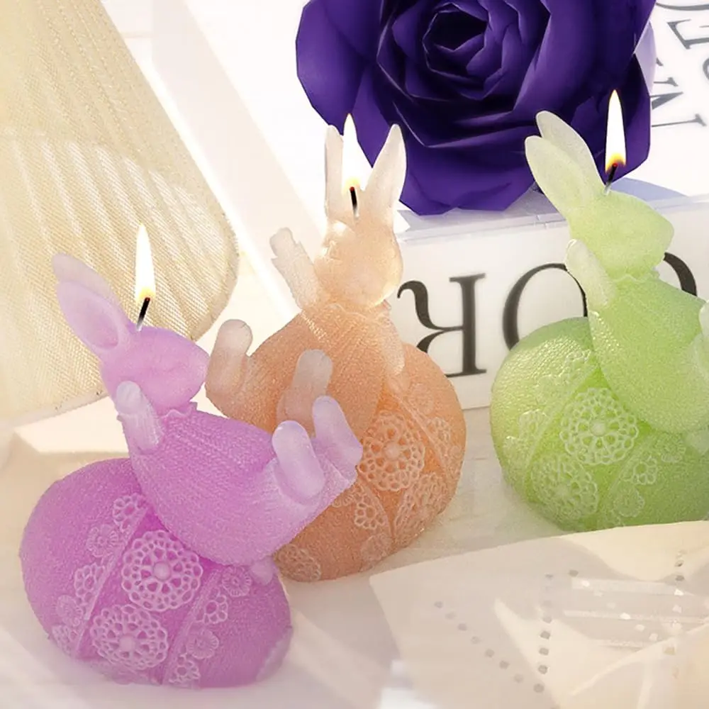 Cute Bunny Epoxy Resin Silicone Mold 3D Animal Rabbit Candle Mold for Easter Egg Rabbits Cake Tools Category