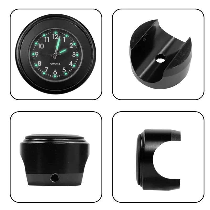 Motorcycle Handlebar Quartz Clock Aluminum Alloy 22-25mm Dial Clock Watch Universal Motorcycle Bike Scooter Clock