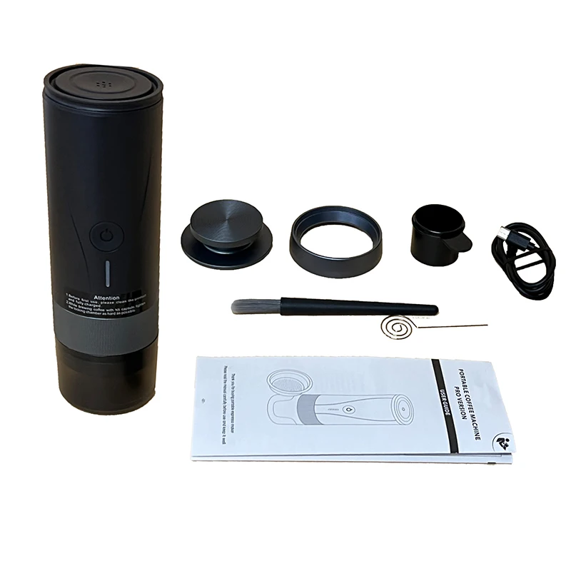 Portable Coffee Maker by Self-heating Function with Carrying Case Lithium Battery Operated 20 Bar Pressures Aluminum OEM 90 5V