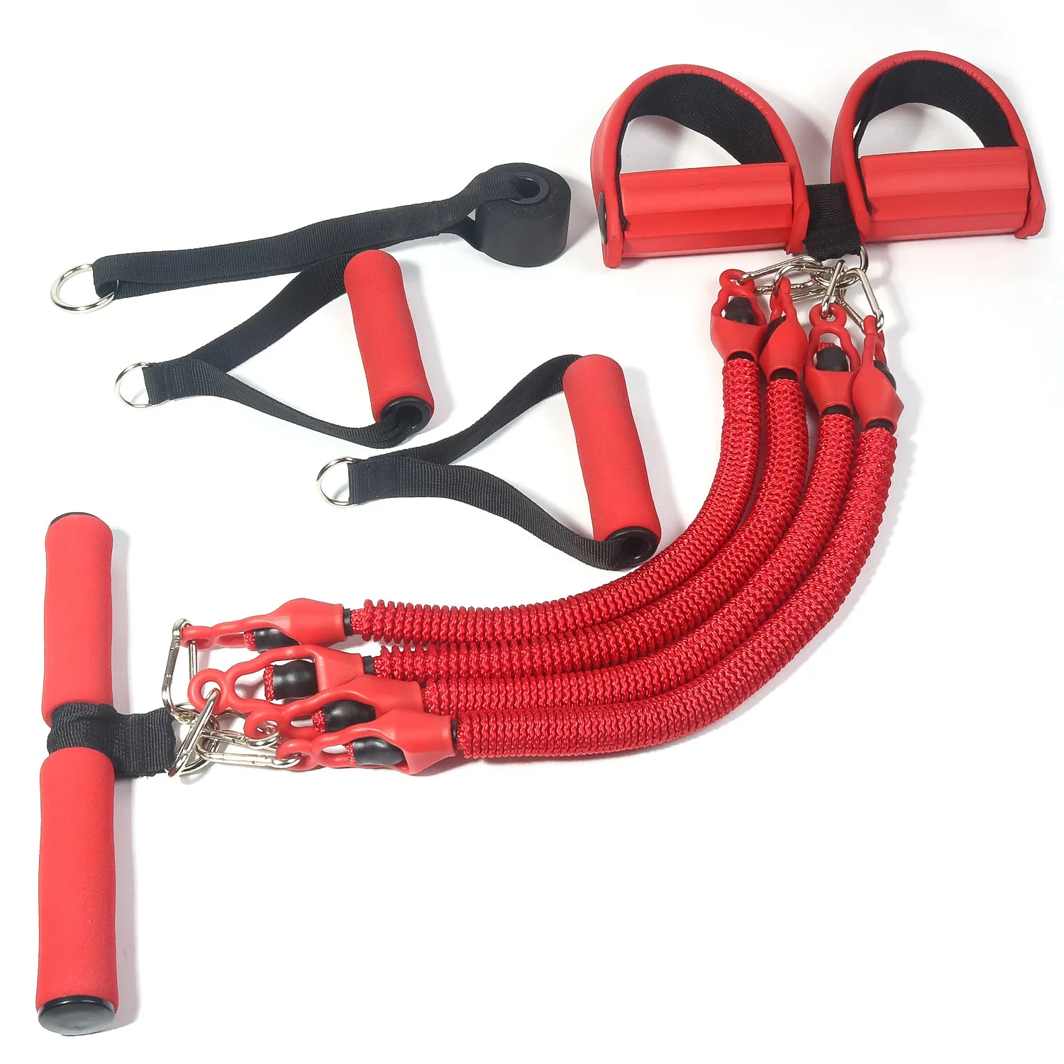 Leg Arm Stretching Slimming Training 4 Tubes Pedal  Elastic Expander Physical Exercise Foot Pedal