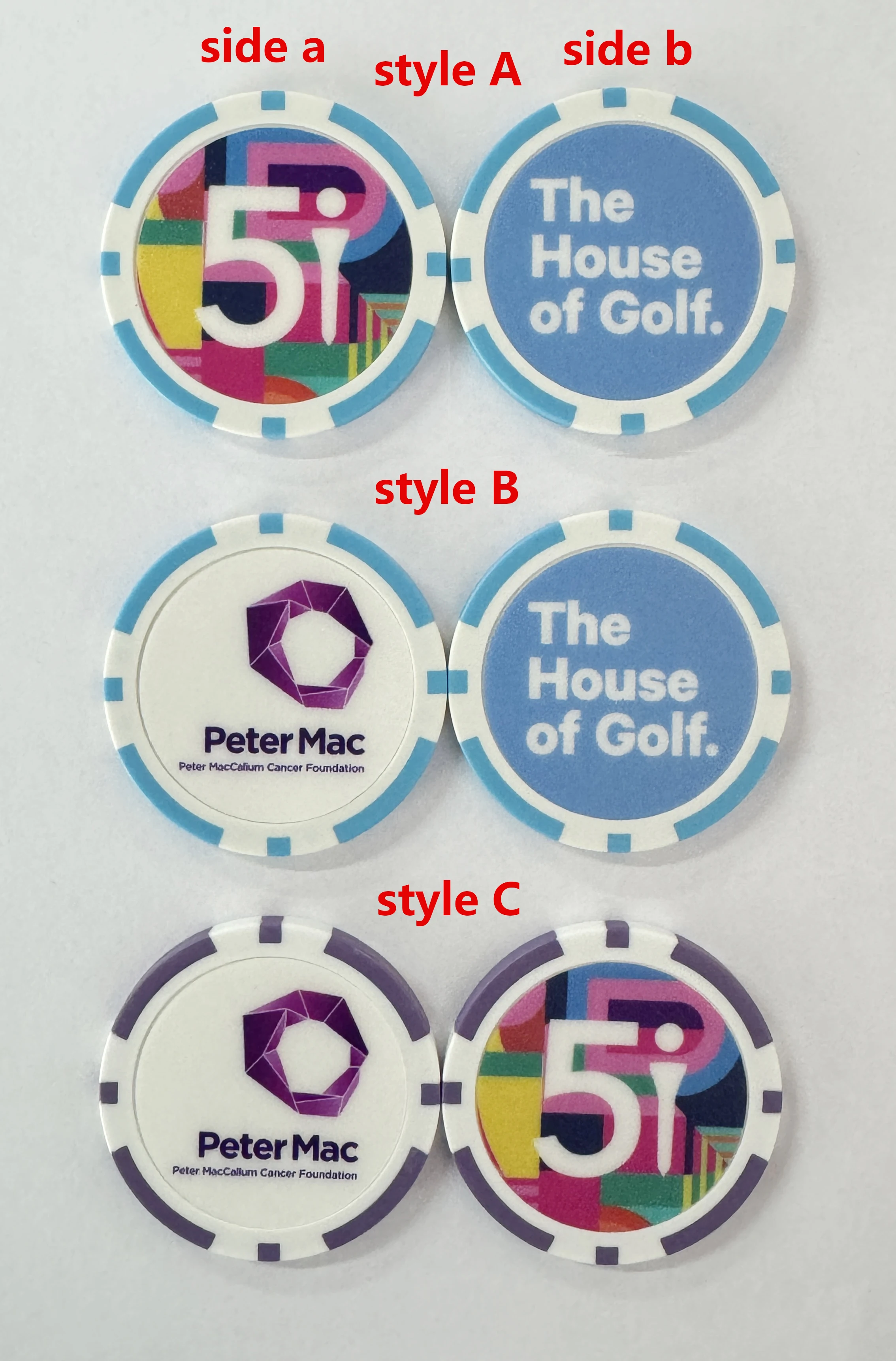Wholesale Sublimation Custom Golf Poker Coin Chips Casino Personalized Design Logo High Quality Poker Chip