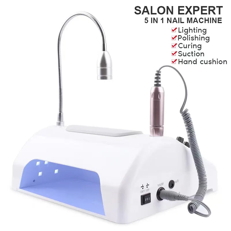 Professional Nail Dust Vacuum Cleaner Multifunctional with Light Electric Manicure Machine Acrylic Making Machines