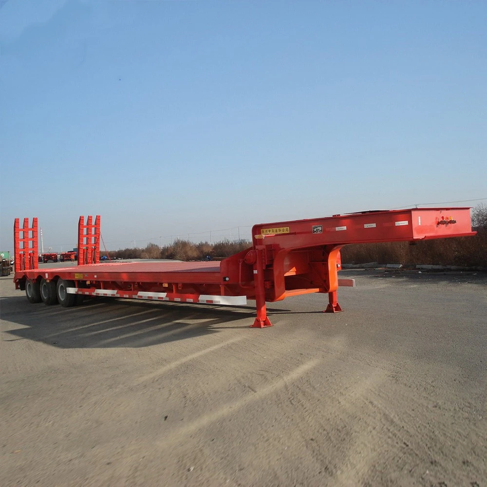  3 4 5 осей низкорамный механической обработывающий Lowboy грузовик 60ton 70ton 80 тонный полуприцеп прицеп для
