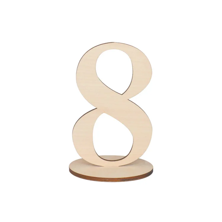Laser Cut Free Standing Wood Wedding Table Numbers