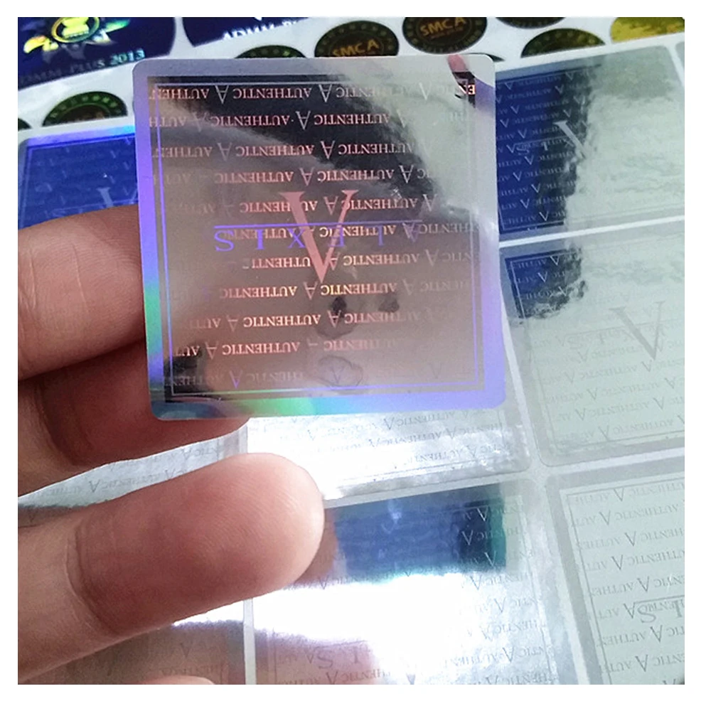 High quality self adhesive watermark hologram overlay hot stamping euro foil sticker