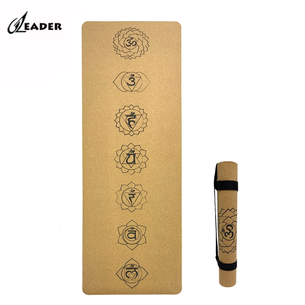 Manufacturer Wholesale Eco Friendly Custom Print Logo Natural Rubber Yogamat Organic Non Slip Cork Natural Rubber Yoga Mat