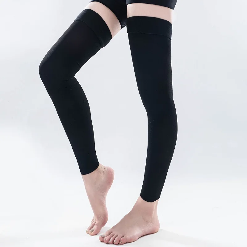 China Manufacturer Surgical Weight Thigh High Compression Medical Stocking With footless