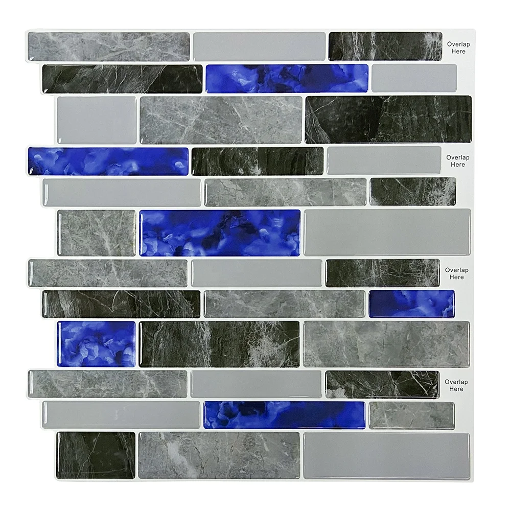 3D Marble Design 12*12 Inch Peel and Stick Wall Tile for Kitchen Backsplash