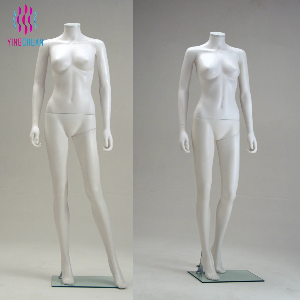 White Glossy Female Mannequin Full Standing Pose Fiberglass Woman Mannequin With Hand