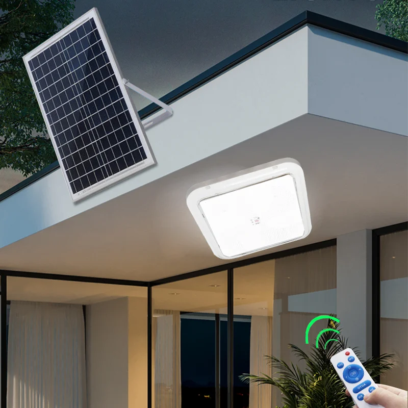 Led Solar Power Square Round Ceiling Lamp Light Light Indoor With Remote For Shed Porch Patio Garage Home Intelligent 100W 200W
